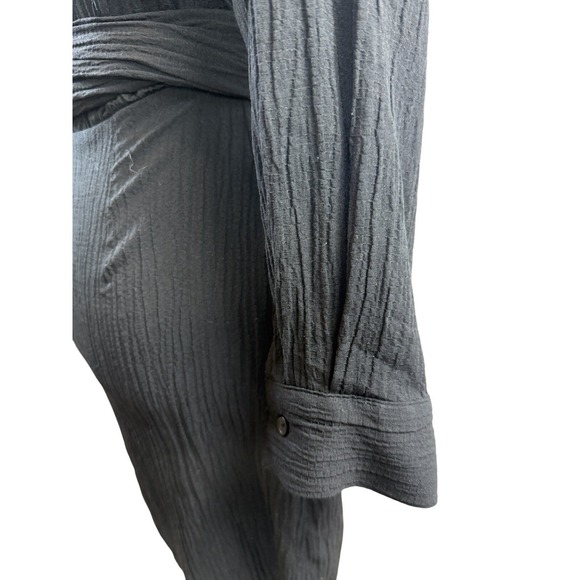 Zara Women's Collared V-Neck Longsleeved Wrap Dress Black Small - Picture 10 of 10